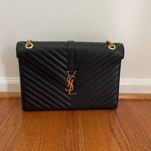 YSL black medium handbag.